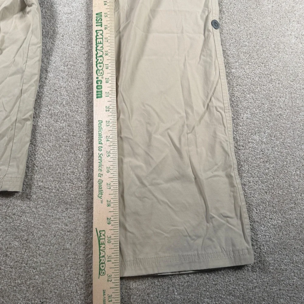 Eddie Bauer Travex Pants Womens 8 (33x32) Beige Roll Up‎ Tab Hiking Utility READ